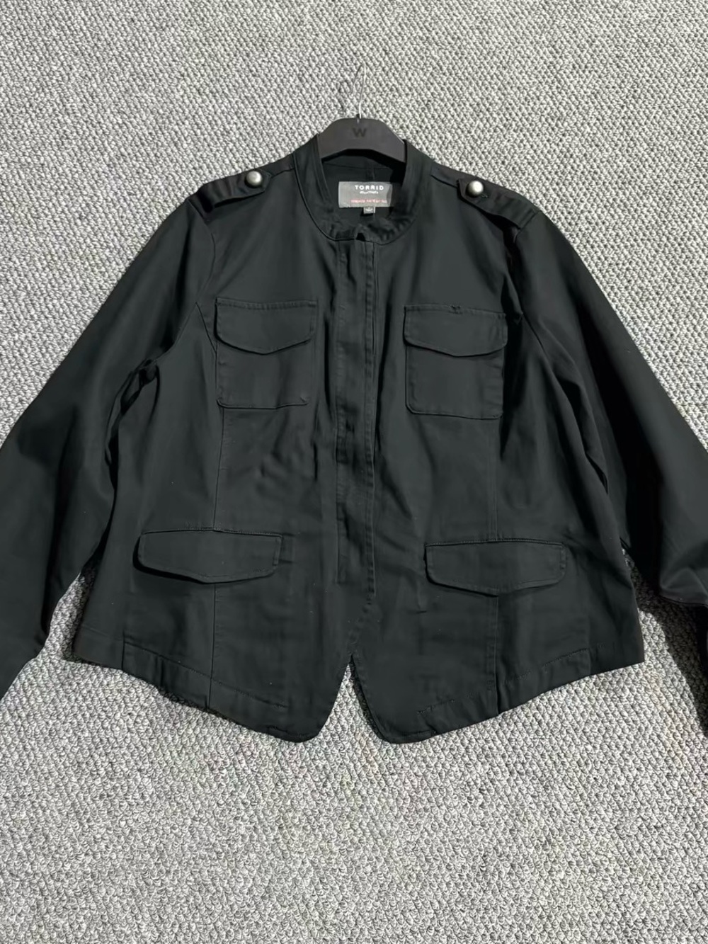 Torrid Black Utility Military Jacket Plus Size 2 2XL
